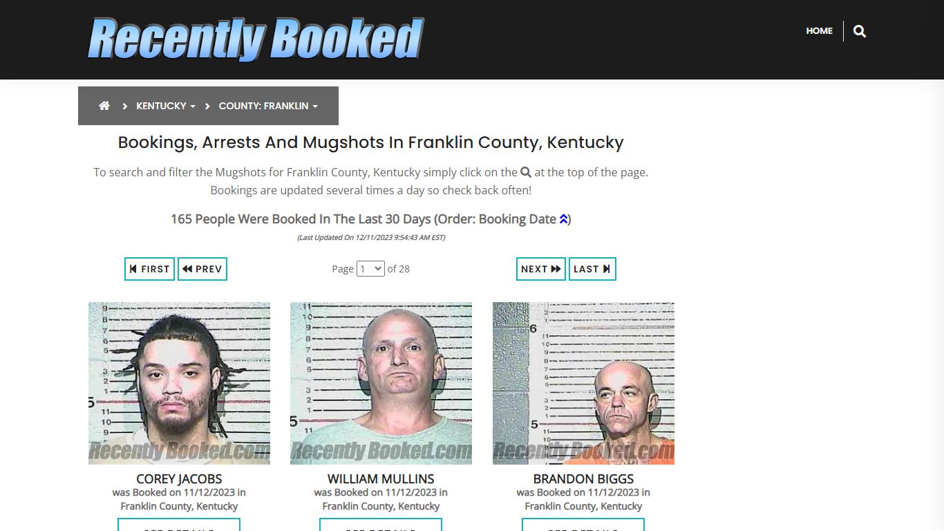 Bookings, Arrests and Mugshots in Franklin County, Kentucky